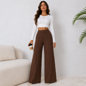 Calça Pantalona Alfaiataria Risca de Giz